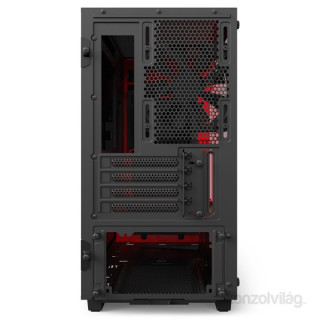 NZXT H700I Smart Fekete-Vörös (Táp nélküli) ablakos ATX ház PC