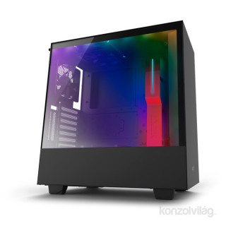 NZXT H500I Fekete-Piros (Táp nélküli) ablakos ATX ház PC