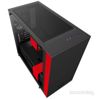 NZXT H400 Fekete-Piros (Táp nélküli) ablakos mATX ház PC