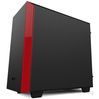 NZXT H400 Fekete-Piros (Táp nélküli) ablakos mATX ház PC