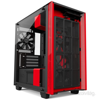 NZXT H400 Fekete-Piros (Táp nélküli) ablakos mATX ház PC