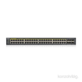 ZyXEL GS1920-48HPv2 48port GbE LAN PoE (375W) 4port Gbe combo RJ45/SFP L2 menedzselhető switch PC