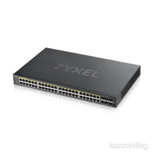 ZyXEL GS1920-48HPv2 48port GbE LAN PoE (375W) 4port Gbe combo RJ45/SFP L2 menedzselhető switch PC