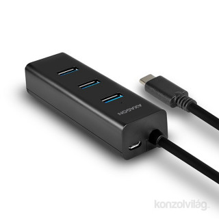 HUB Axagon HUE-S2C 4-port [USB-C 3.1] - Fekete PC