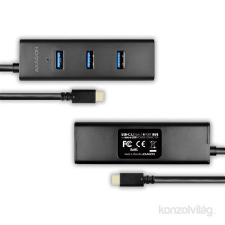 HUB Axagon HUE-S2C 4-port [USB-C 3.1] - Fekete PC