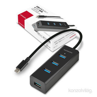 HUB Axagon HUE-S2C 4-port [USB-C 3.1] - Fekete PC