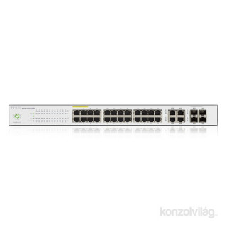 ZyXEL NSW100-28P 24port GbE LAN (375W) PoE 4port GbE SFP combo L2+ cloud menedzselhető switch PC