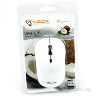 Sbox WM-106W 1600dpi kókuszfehér vezeték nélküli egér PC