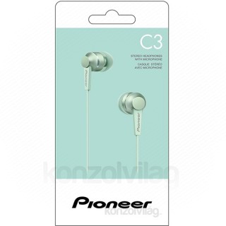 Pioneer SE-C3T-GR zöld mikrofonos fülhallgató Mobil