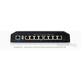 Ubiquiti ES-8XP EdgeSwitch 8XP PRO 8xGbE LAN port, 48V PoE managed switch PC