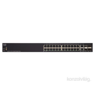 Cisco SG350-28 24port GbE LAN 2x Gigabit SFP 2x SFP/RJ45 Combo port L3 menedzselhető switch PC