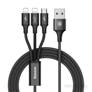 MOBIL-CASE Baseus  Rapid Series 3-in-1 USB cable (Lightning+Lightning+MicroUSB) 1,2m Black Mobil