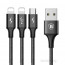 MOBIL-CASE Baseus  Rapid Series 3-in-1 USB cable (Lightning+Lightning+MicroUSB) 1,2m Black thumbnail