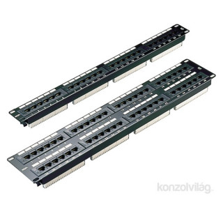 Triton EXCEL Cat.5E UTP 24 portos patch panel, 1U, fekete PC