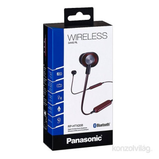 Panasonic RP-HTX20BE-R bordó Bluetooth Ergofit fülhallgató headset Mobil