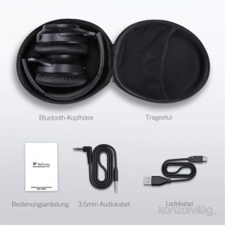 Taotronics TT-BH060 Bluetooth aktív zajszűrős fekete fejhallgató Mobil