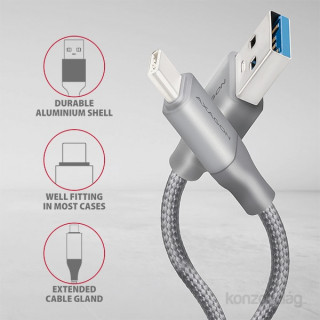 MOBIL-CASE AXAGON USB-C - USB-A 3.2 Gen 1 cable 0,5m Grey Mobil