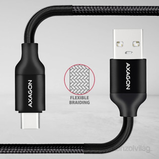 MOBIL-CASE AXAGON USB-C - USB-A 2.0 cable 0,5m Black Mobil