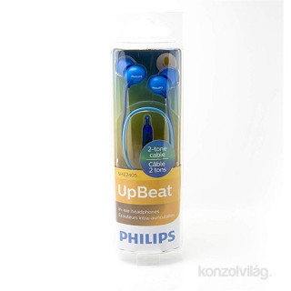 Philips SHE2405BL Upbeat In-Ear kék mikrofonos fülhallgató Mobil