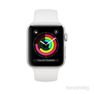 Apple Watch S3 42mm ezüst alumíniumtok, fehér sportszíjjal Mobil