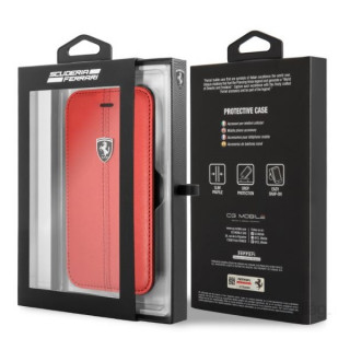 MOBIL-CASE Ferrari Heritage iPhone 8 kihajtható piros csíkos tok Mobil