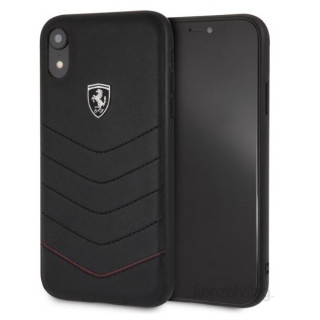 Ferrari Heritage iPhone XR tüzdelt valódi bőr kemény fekete tok Mobil