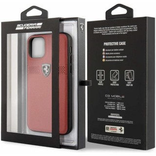 MOBIL-CASE FERRARI Off Track iPhone 11 Pro piros szemcsés bőrtok Mobil