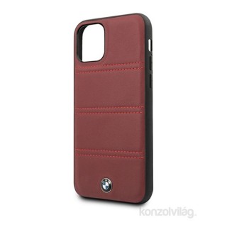 MOBIL-CASE BMW iPhone 11 Pro vízszintesen csíkozott burgundi vörös kemény bőrtok Mobil