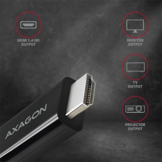 Axagon RVC-HI14C video átalakító kábel 1,85 M USB C-típus HDMI Fekete Mobil