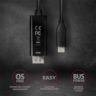 Axagon RVC-HI14C video átalakító kábel 1,85 M USB C-típus HDMI Fekete Mobil