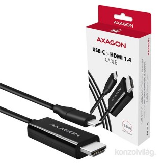 Axagon RVC-HI14C video átalakító kábel 1,85 M USB C-típus HDMI Fekete Mobil