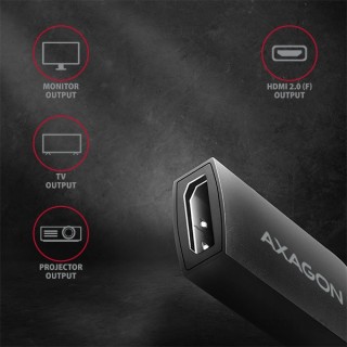 Axagon RVC-HI2 video átalakító kábel 0,21 M USB C-típus HDMI Fekete Mobil