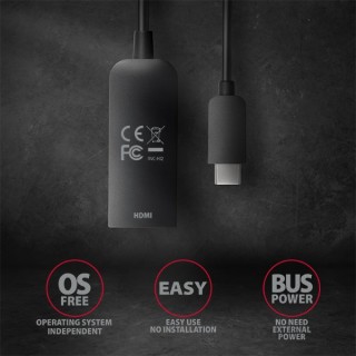 Axagon RVC-HI2 video átalakító kábel 0,21 M USB C-típus HDMI Fekete Mobil