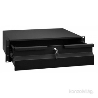 Stalflex RD19-3U-B 19" 3U zárható fekete rack fiók PC