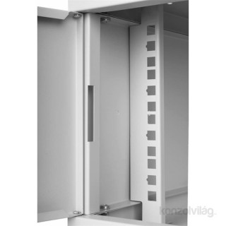 Stalflex RC19-4U-350MG 19" 4U 350 mm mély lapra szerelt szürke fém ajtós fali rack szekrény PC