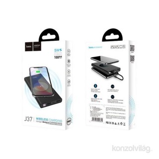 Hoco J37 2xUSB/Type-C/microUSB/vezeték nélküli/10.000 mAh/fekete power bank Mobil