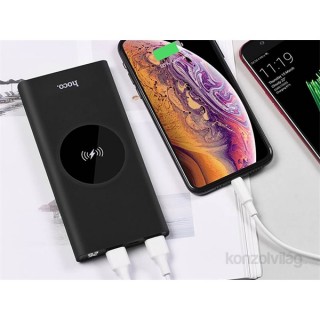 Hoco J37 2xUSB/Type-C/microUSB/vezeték nélküli/10.000 mAh/fekete power bank Mobil