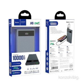 Hoco J49 2xUSB/Type-C/microUSB/PD/QC3.0/10.000 mAh/szürke power bank Mobil