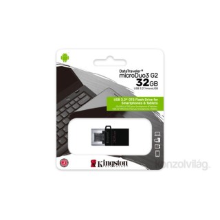 Kingston Technology DataTraveler microDuo3 G2 USB flash meghajtó 32 GB USB Type-A / Micro-USB 3.2 Gen 1 (3.1 Gen 1) PC