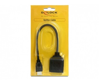 DELOCK Adapter HDMI High Speed with Ethernet 1x male > 2x female (65226) (Bontott) PC