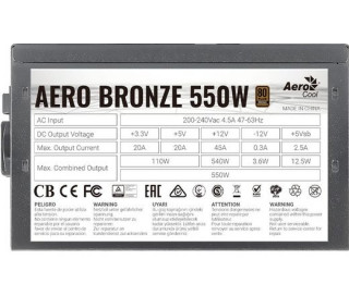 Aerocool Aero Bronze 550W Fekete PC