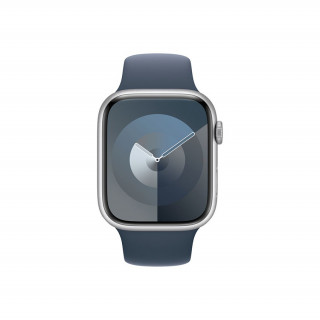 Apple Watch Series 9 GPS + Cellular – 45 mm-es ezüst alumíniumtok, viharkék sportszíj - M/L Mobil