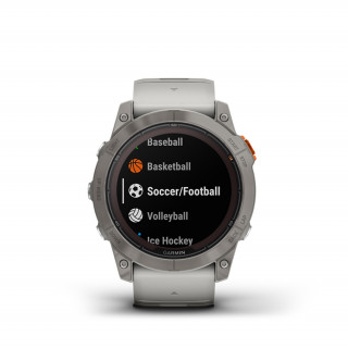 Garmin Fenix 7X Pro Sapphire Solar, titánium, ködszürke-narancs színű szilikon szíjjal Mobil