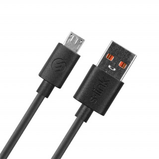 S-Link kábel - AND-KC19S (2.4A, Micro USB, 100cm adat+töltőkábel, fekete) Mobil