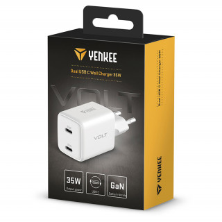 YENKEE YAC G35D Kettős USB C fali töltő 35W Mobil