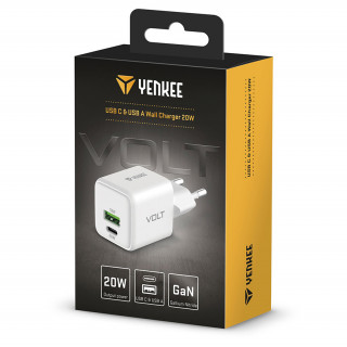 YENKEE YAC G38 USB C és USB A fali töltő 20W Mobil