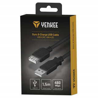 YENKEE YCU 014 BK USB A (M) - USB A (F) kábel Mobil