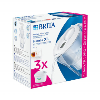 Brita Marella XL 3,5 L kezdő csomag + 3 Maxtra PRO szűrő - Fehér Otthon