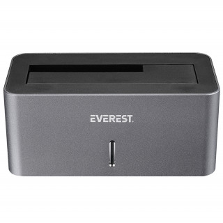 Everest HDD Dokkoló - HD3-530 (2,5"/3,5" HDD USB-A 3.0, Max.: 8TB, szürke) PC