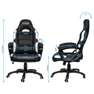 Nitro Concepts C80 Comfort Fekete-Fehér Gamer Szék (NC-E80C-BW) PC